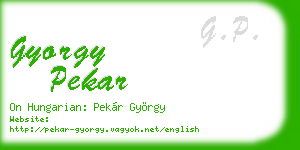 gyorgy pekar business card