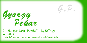 gyorgy pekar business card